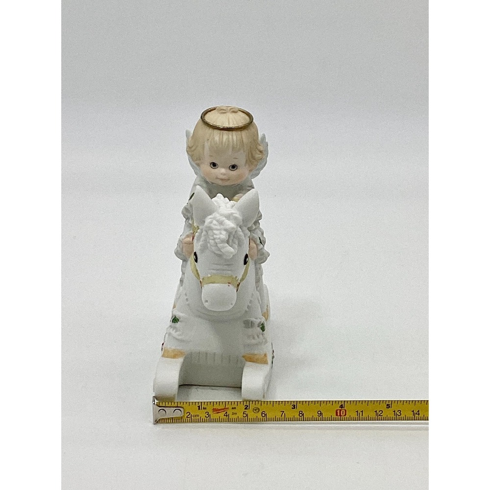 Enesco Holly Babes Angel Rocking Horse Musical Figurine, Christmas (#6.9-1118) - Picture 13 of 16